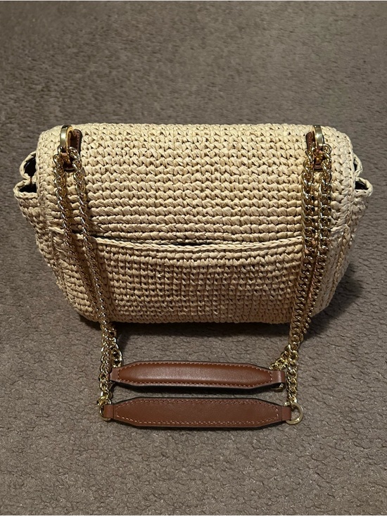 Ralph Lauren Woven Straw Medium Sophee Bag - Picture 2 of 9